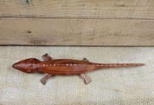 9" Hand Carved wooden Lizard