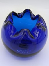 Ciotola vintage Blenko blu